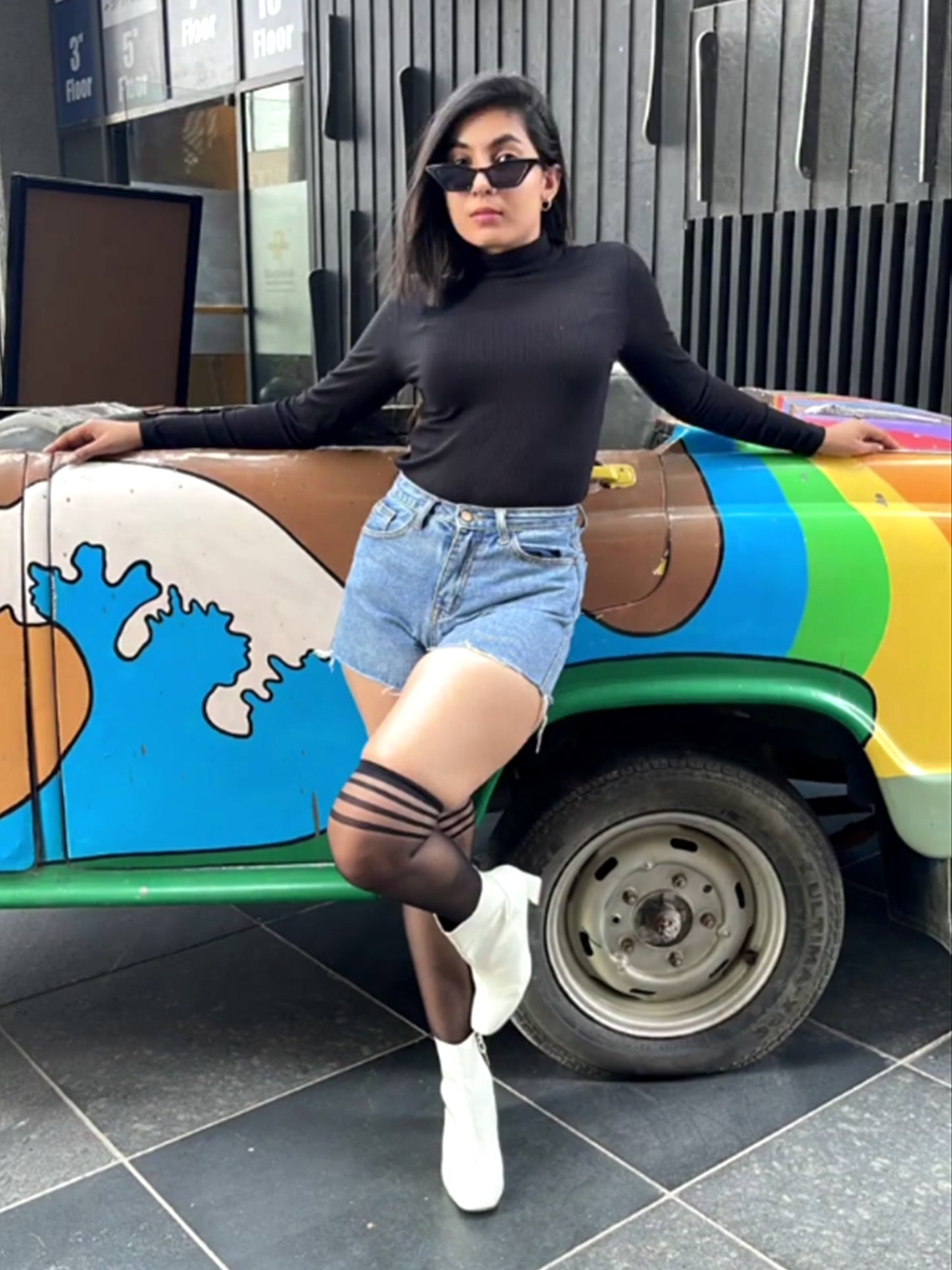 Original Black Sheer Thigh Stocking