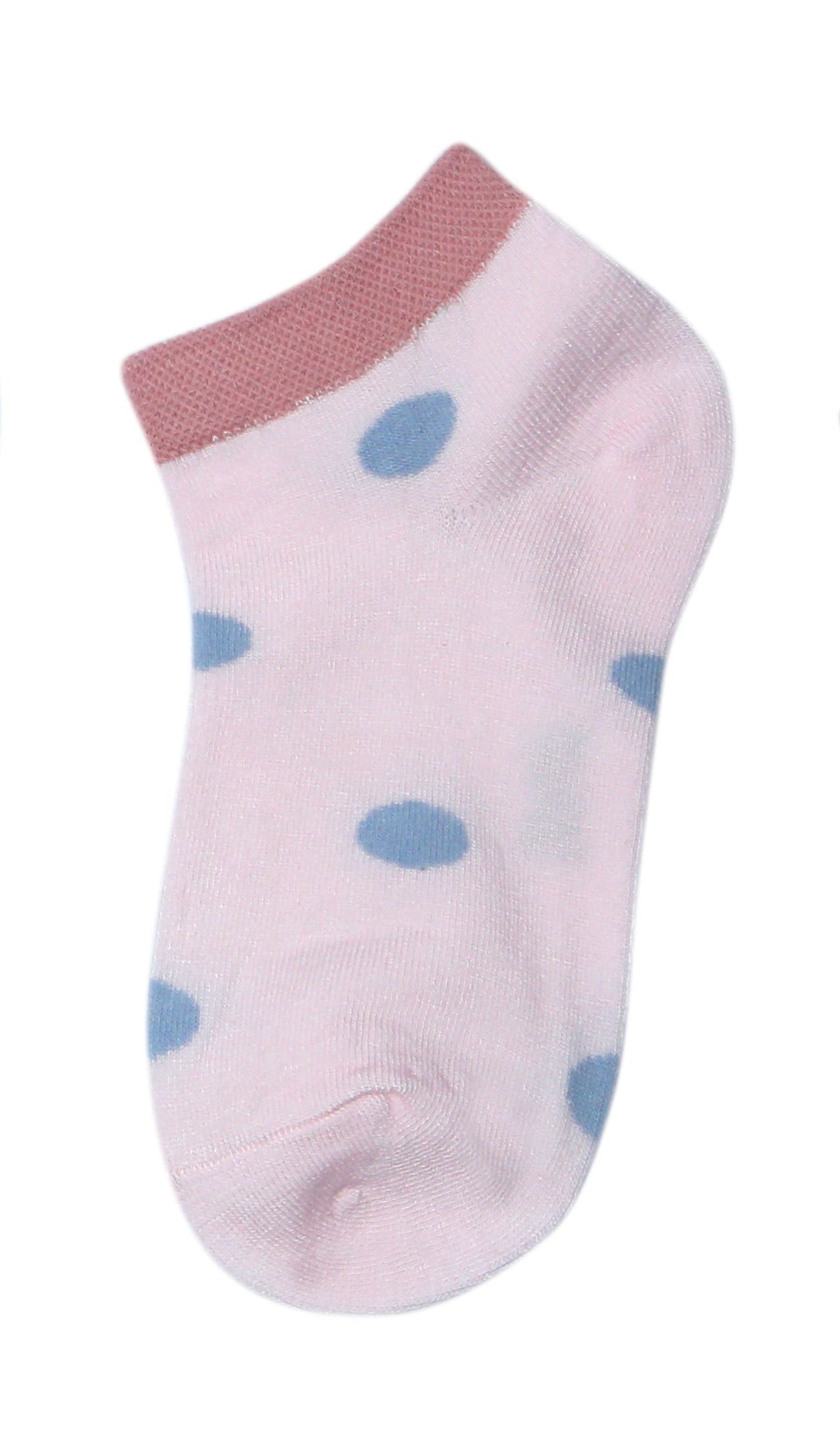 Kids' Polka Dots Pattern Ankle Socks-Pack of 1(Baby Pink)