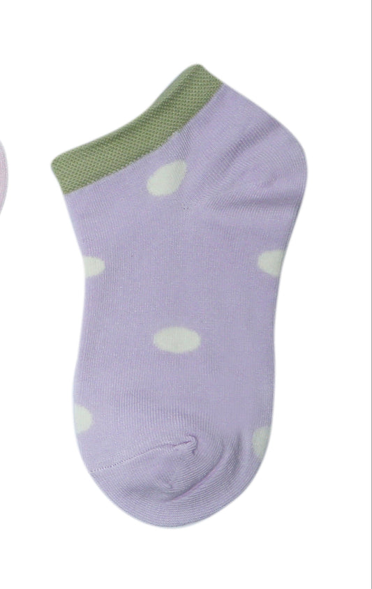 Kids' Polka Dots Pattern Ankle Socks-Pack of 1(Violet)