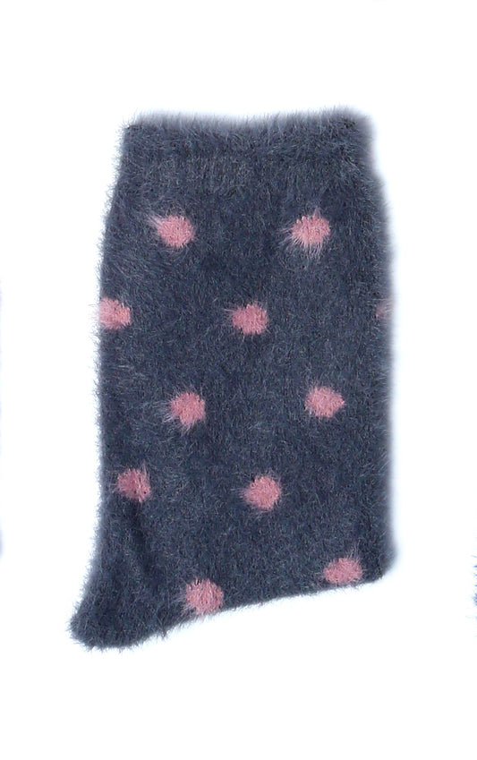 Kids Fur Warm Socks Polka Pattern-Dark Grey(Pack of 1)