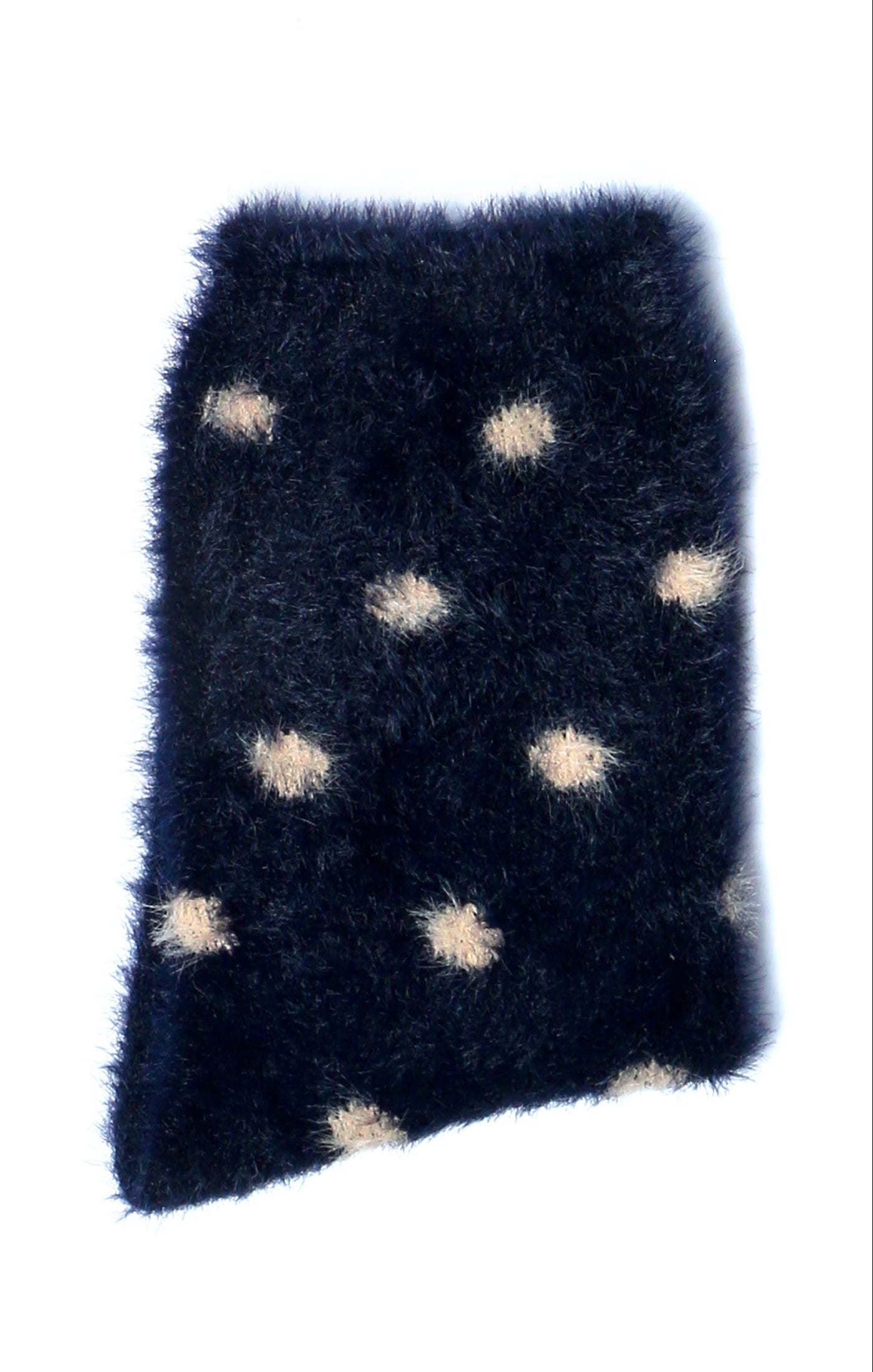 Kids Fur Warm Socks Polka Pattern-Navy(Pack of 1)