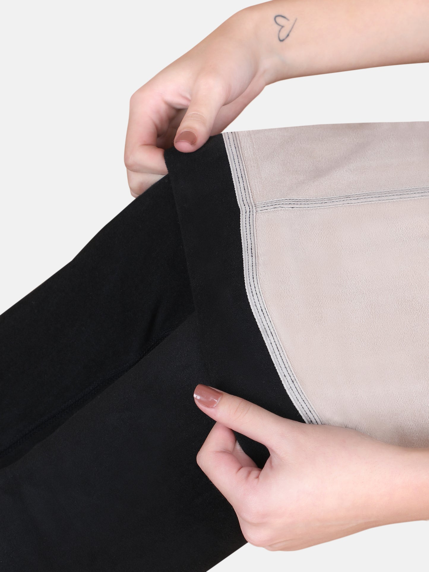 Women’s Thermal Tights with Tiny Fur Lining Winter Leggings-Black