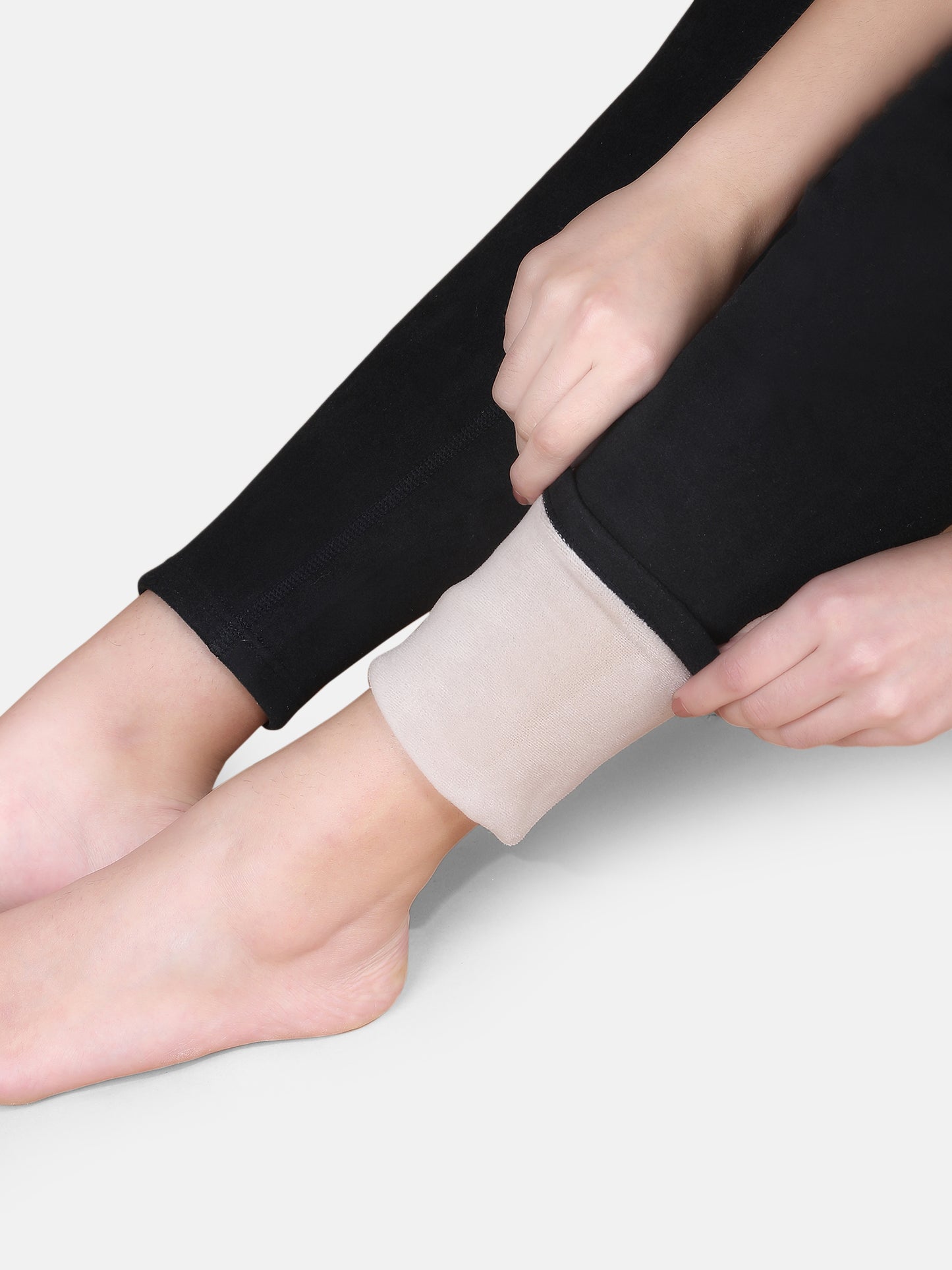 Women’s Thermal Tights with Tiny Fur Lining Inside Winter Leggings-Black-XL