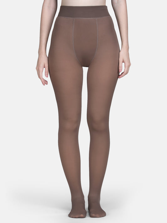 Women’s Thermal Dual Tone Fleece Lined Warm Stockings-Brown