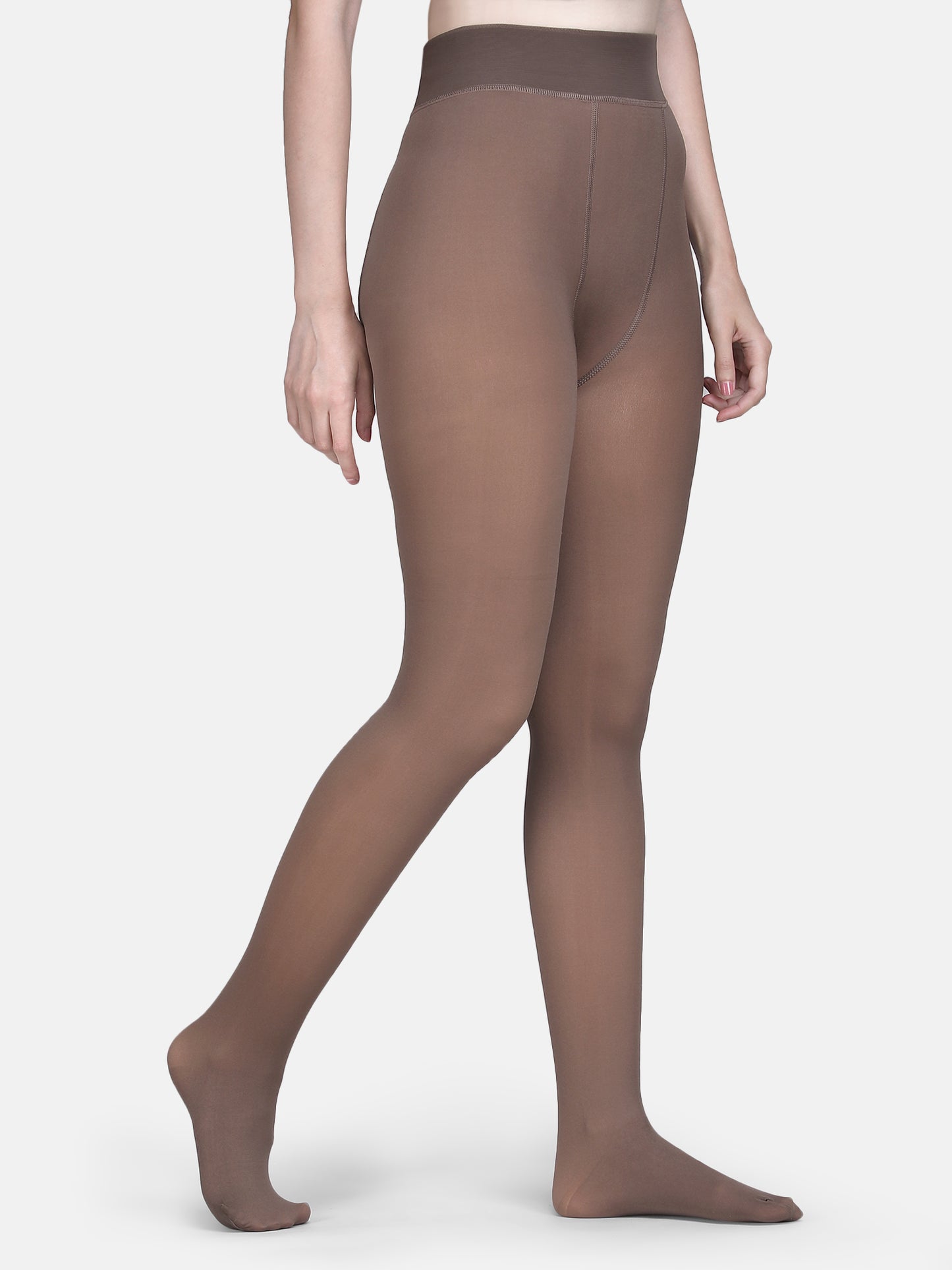 Women’s Thermal Dual Tone Fleece Lined Warm Stockings-Brown