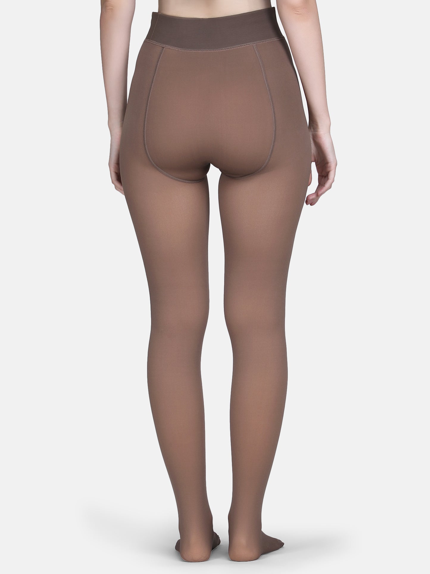 Women’s Thermal Dual Tone Fleece Lined Warm Stockings-Brown