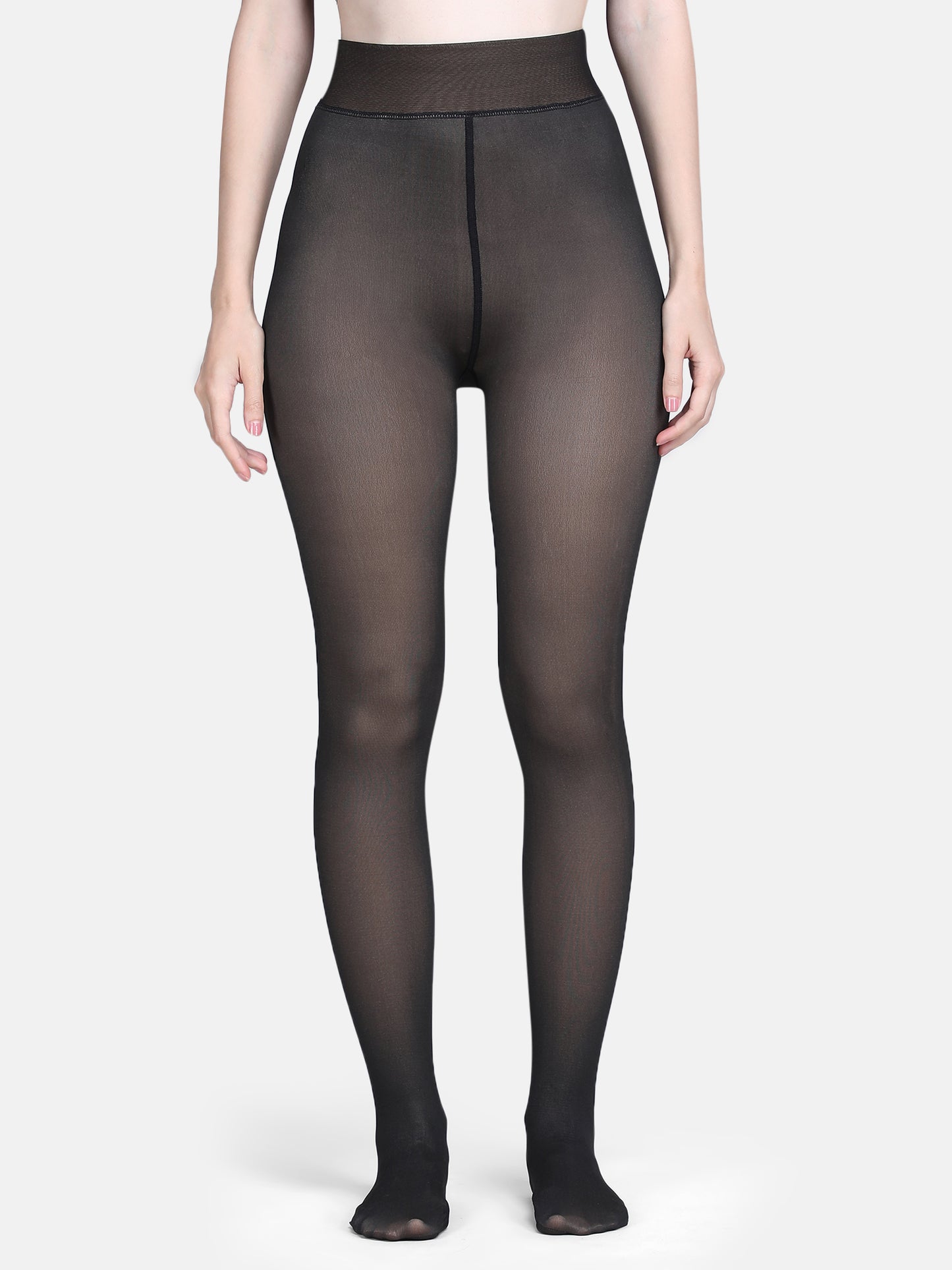 Women’s Thermal Dual Tone Fleece Lined Warm Stockings-Black