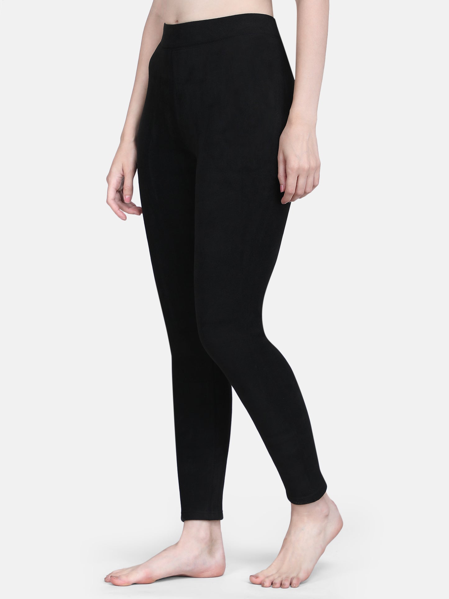 Women’s Thermal Tights with Tiny Fur Lining Inside Winter Leggings-Black-XL