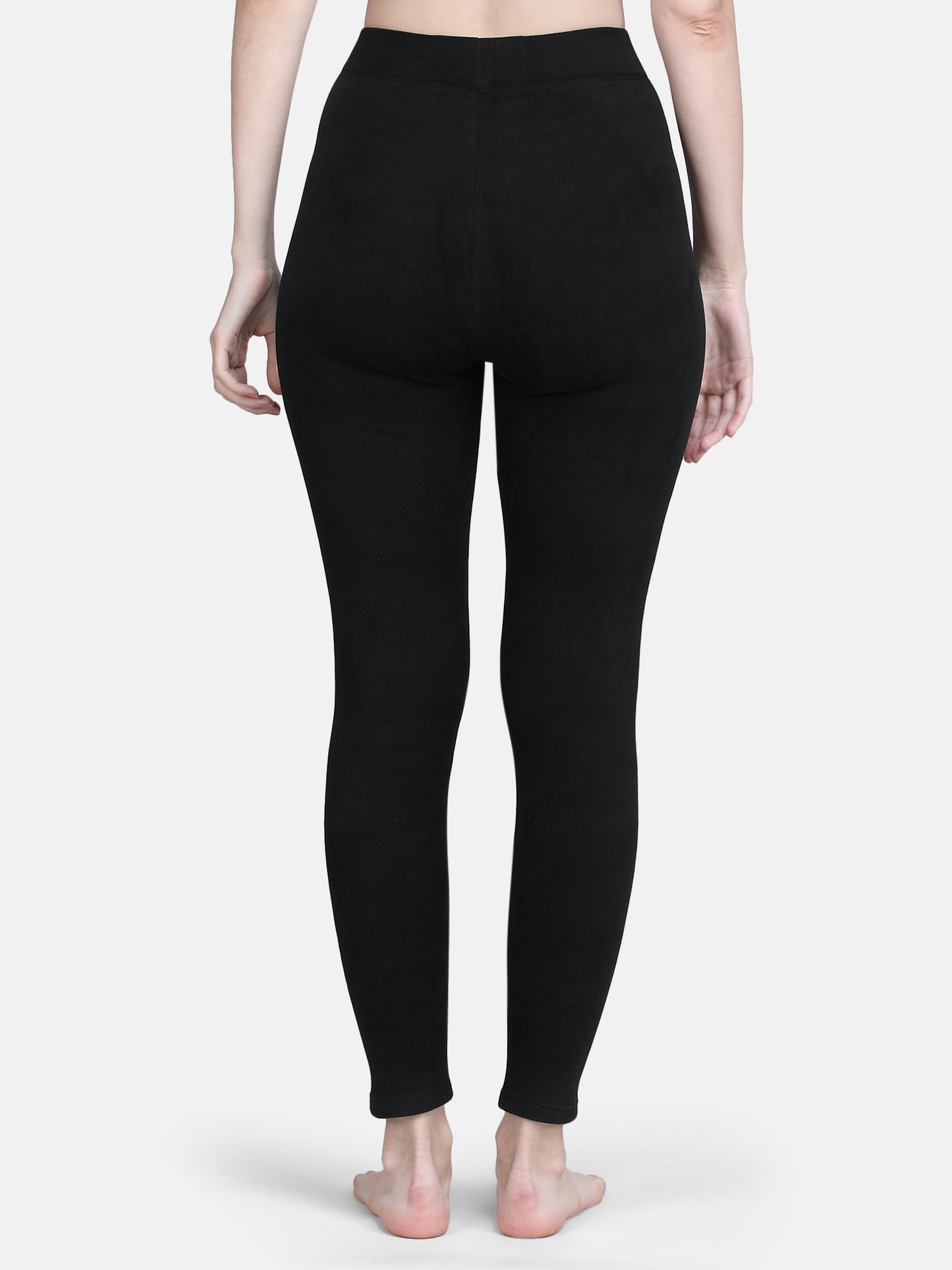Women’s Thermal Tights with Tiny Fur Lining Inside Winter Leggings-Black-XL
