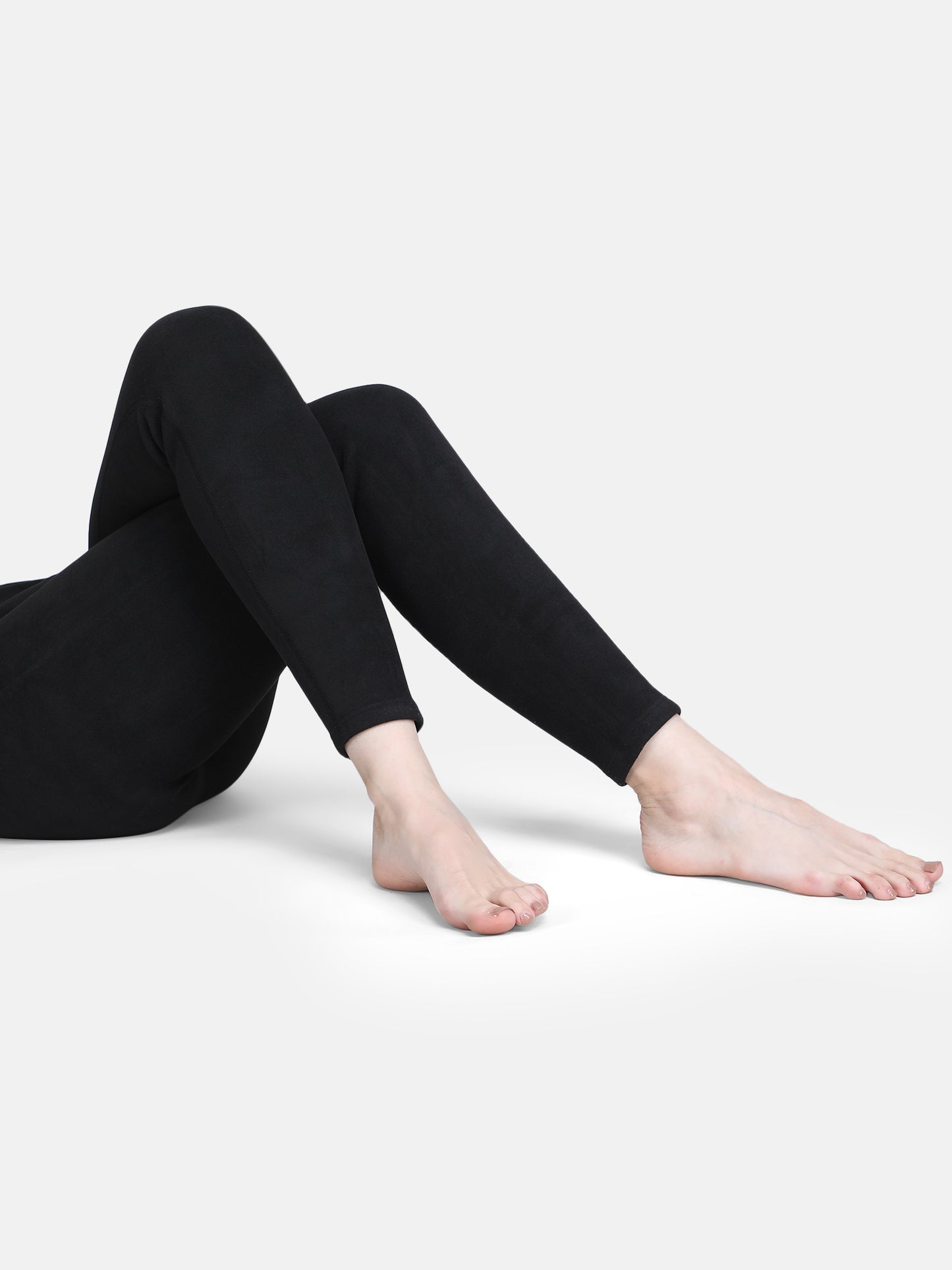 Women’s Thermal Tights with Tiny Fur Lining Inside Winter Leggings-Black