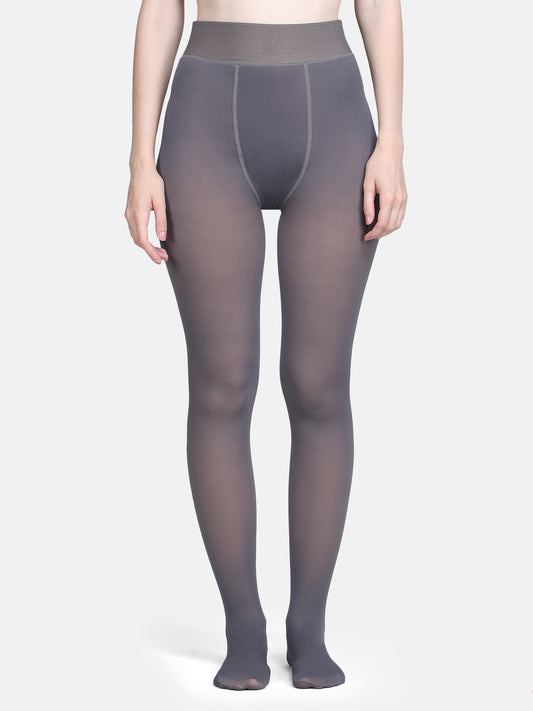 Women’s Thermal Dual Tone Fleece Lined Warm Stockings-Grey