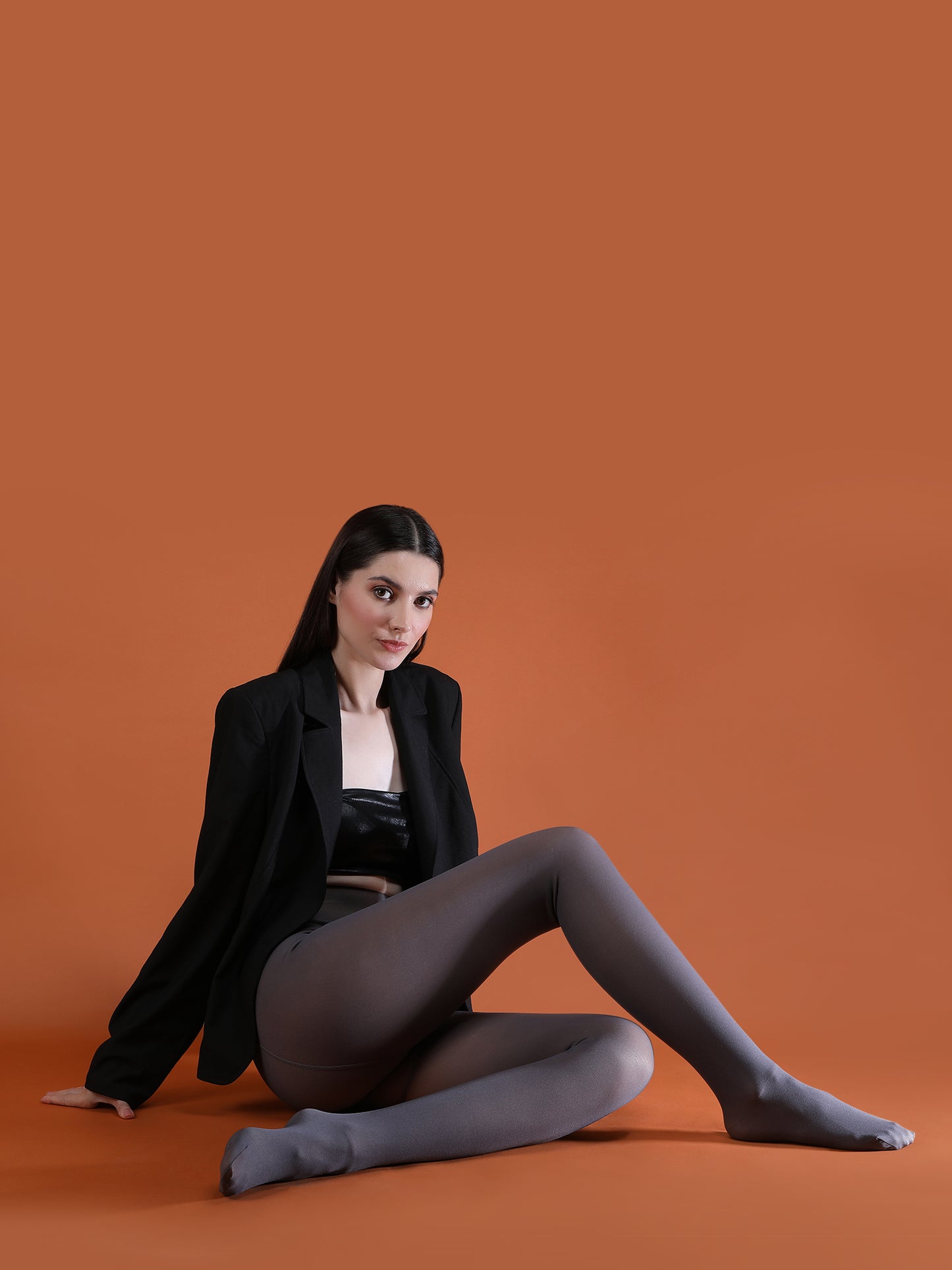 Women’s Thermal Dual Tone Fleece Lined Warm Stockings-Grey