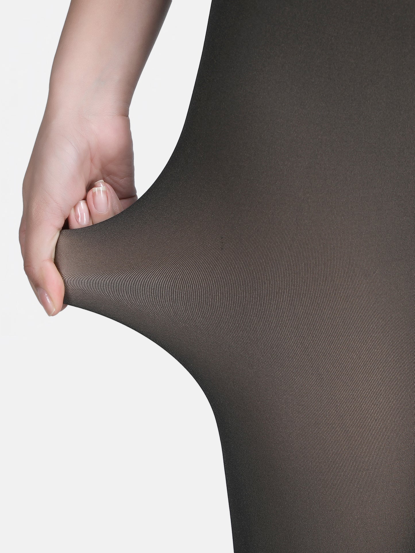 Dual Tone Fleece Footless Tights-Black