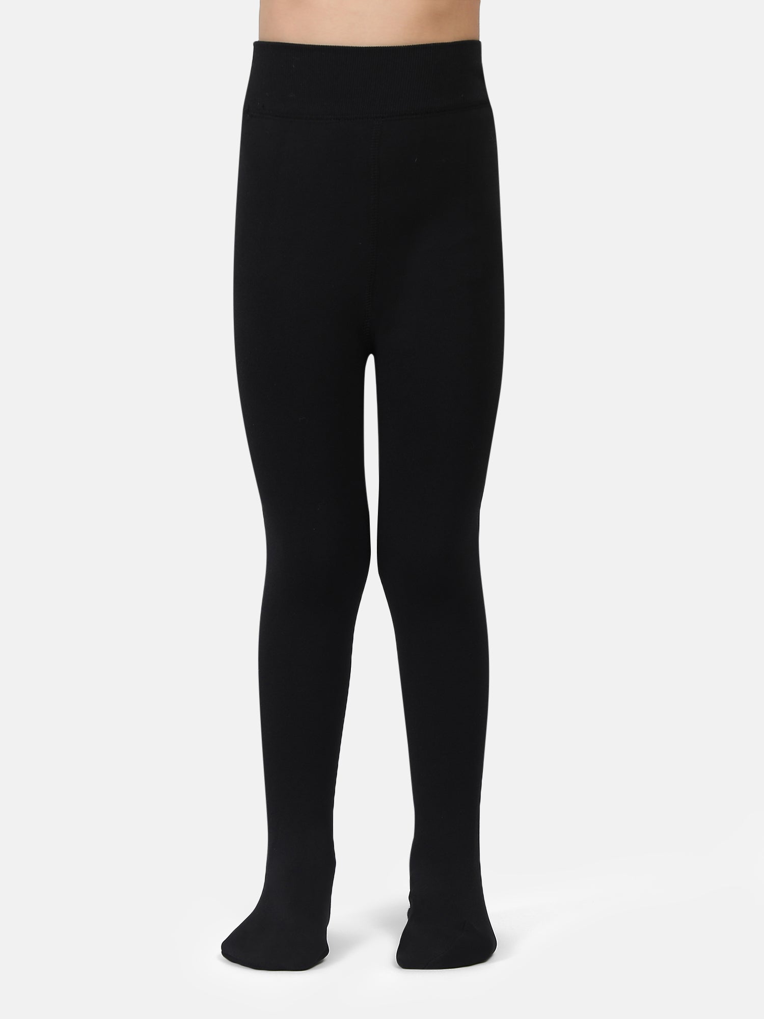 Girls Winter Fur Stockings Black – - Main Image