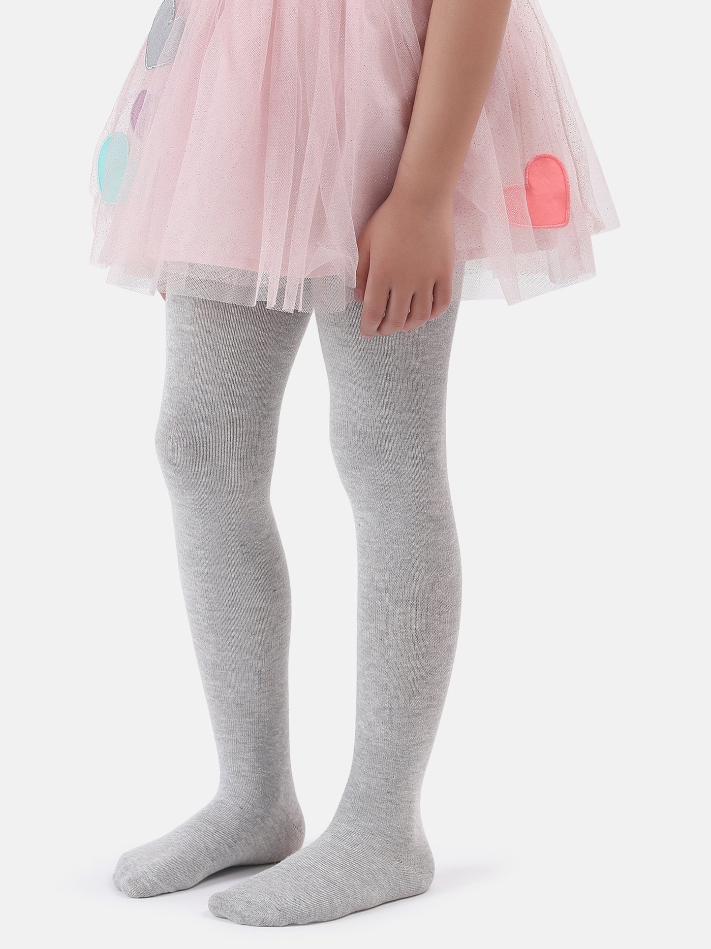 Light Grey Girls Cotton Stockings