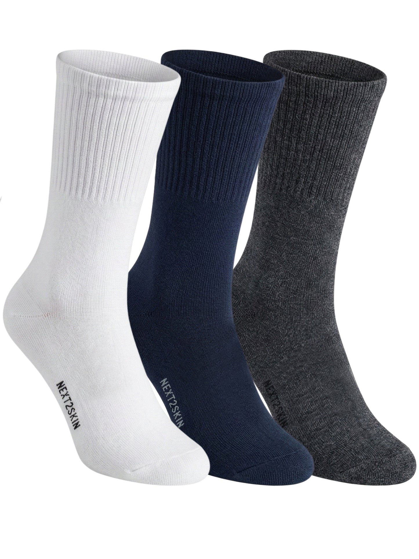 NEXT2SKIN Men Terry Half Crew Length Breathable Cotton Blend Socks (Multicolor) Pack of 3