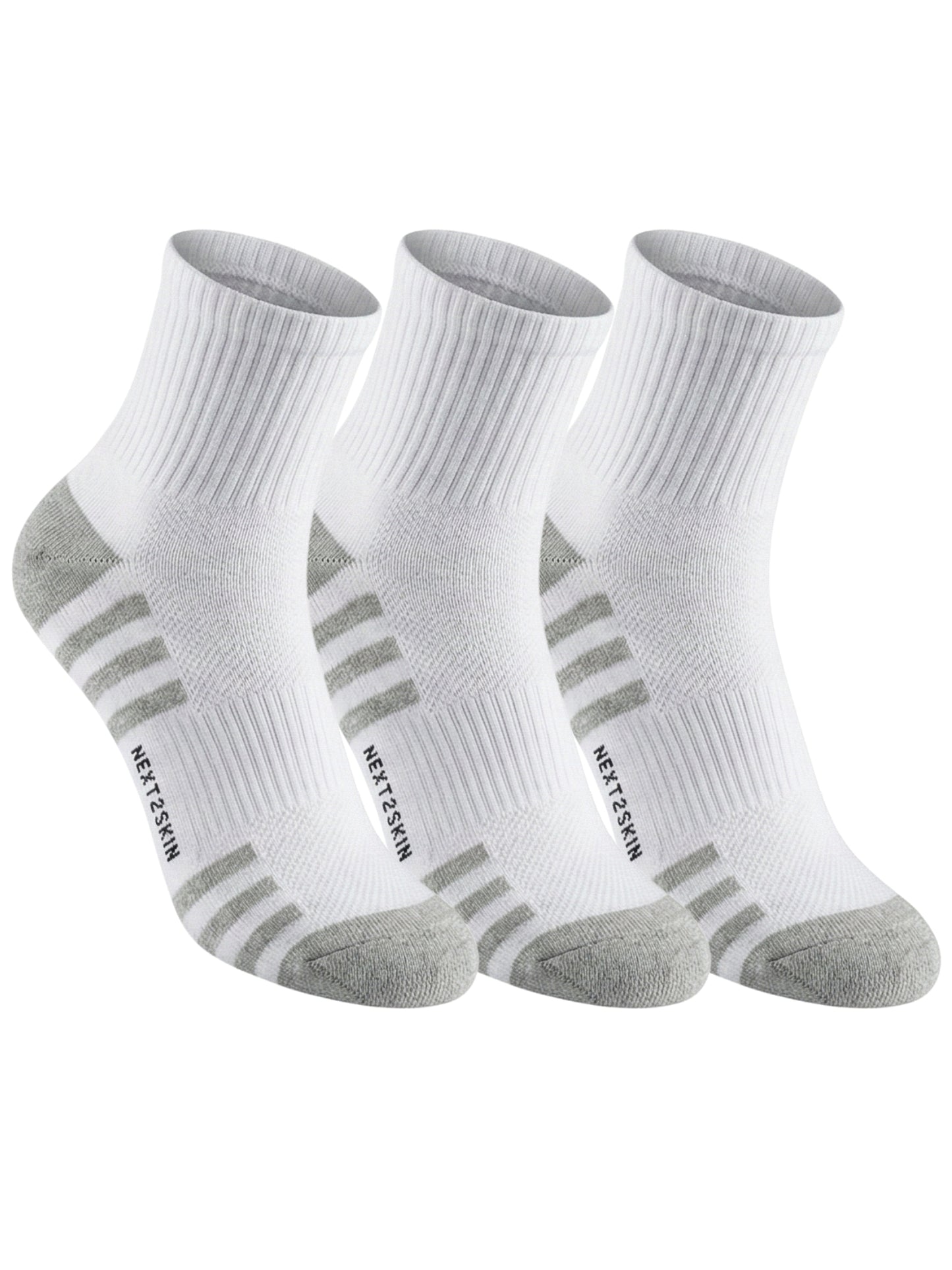 NEXT2SKIN Men Terry Half Ankle Length Breathable Cotton Blend Socks (White) Pack of 3