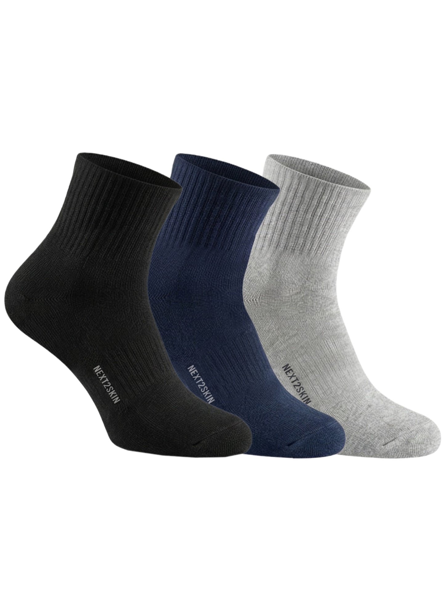 NEXT2SKIN Men Terry Full Ankle Length Breathable Cotton Blend Socks (Multicolor) Pack of 3