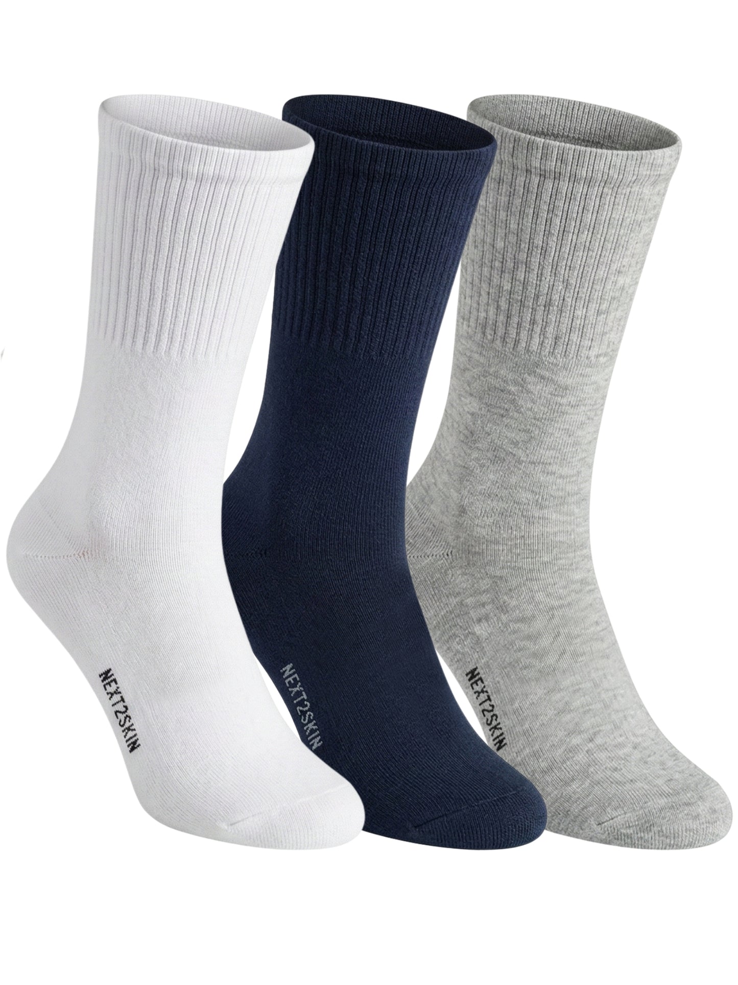 NEXT2SKIN Men Terry Half Crew Length Breathable Cotton Blend Socks (Multicolor) Pack of 3