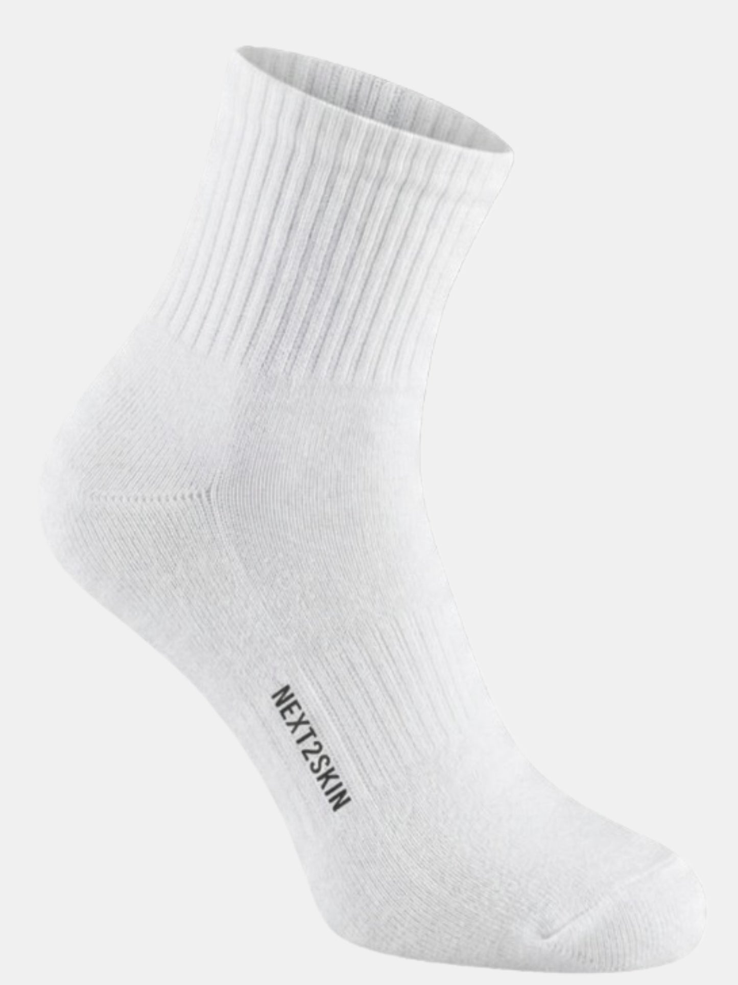 NEXT2SKIN Men Terry Full Ankle Length Breathable Cotton Blend Socks (White) Pack of 3