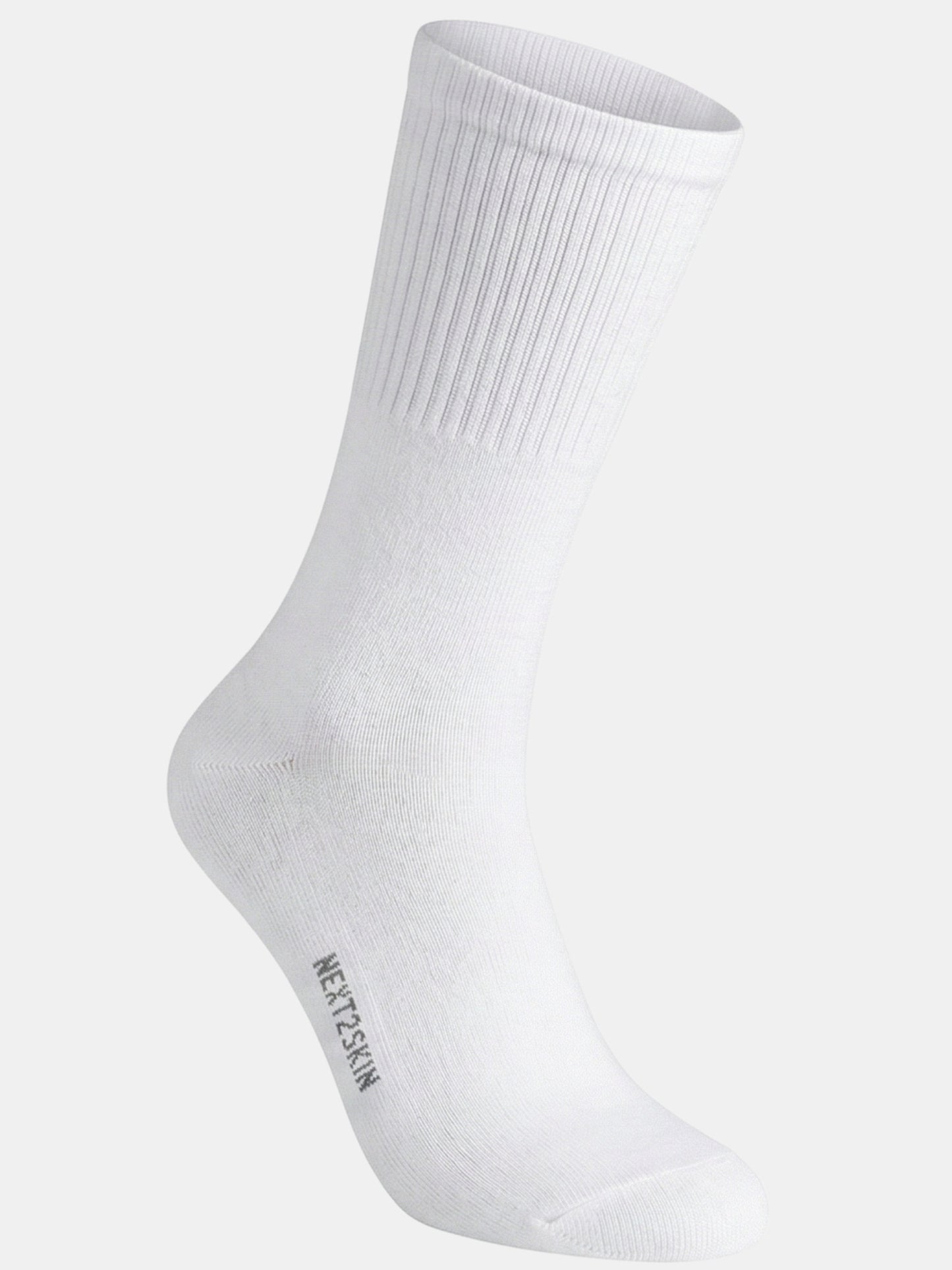 NEXT2SKIN Men Terry Full Crew Length Breathable Cotton Blend Socks (White) Pack of 3
