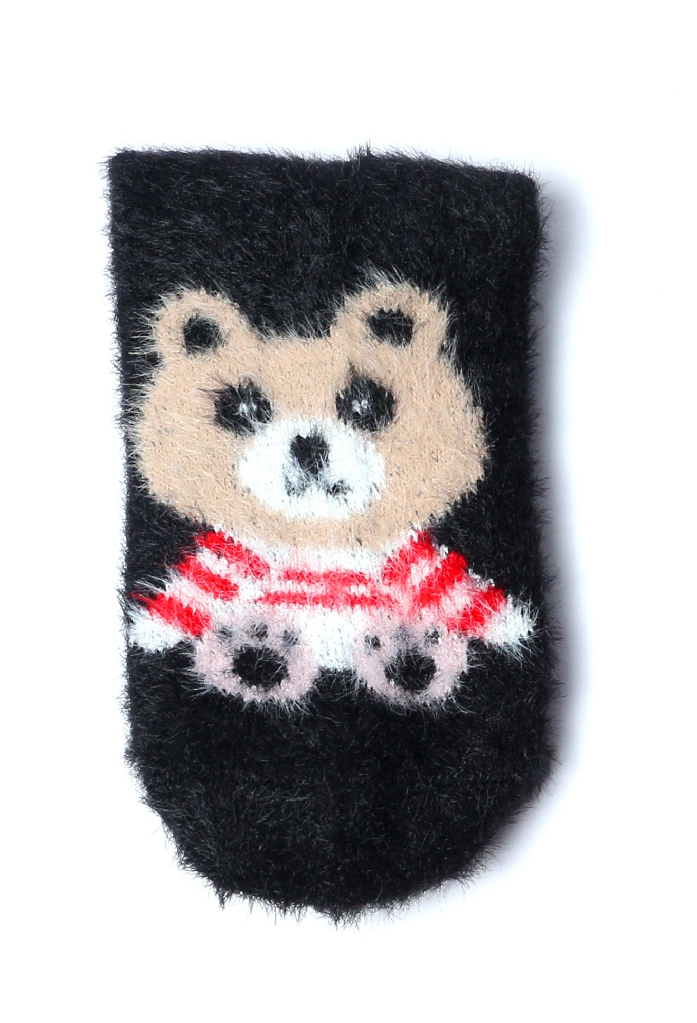 Kids Fur Warm Socks Teddy Pattern-Black(Pack of 1)