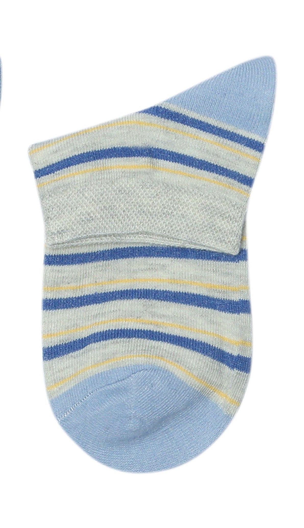 Kids Cotton Stripes & Mix Pattern Ankle Socks-Pack of 1(Acru Melange)