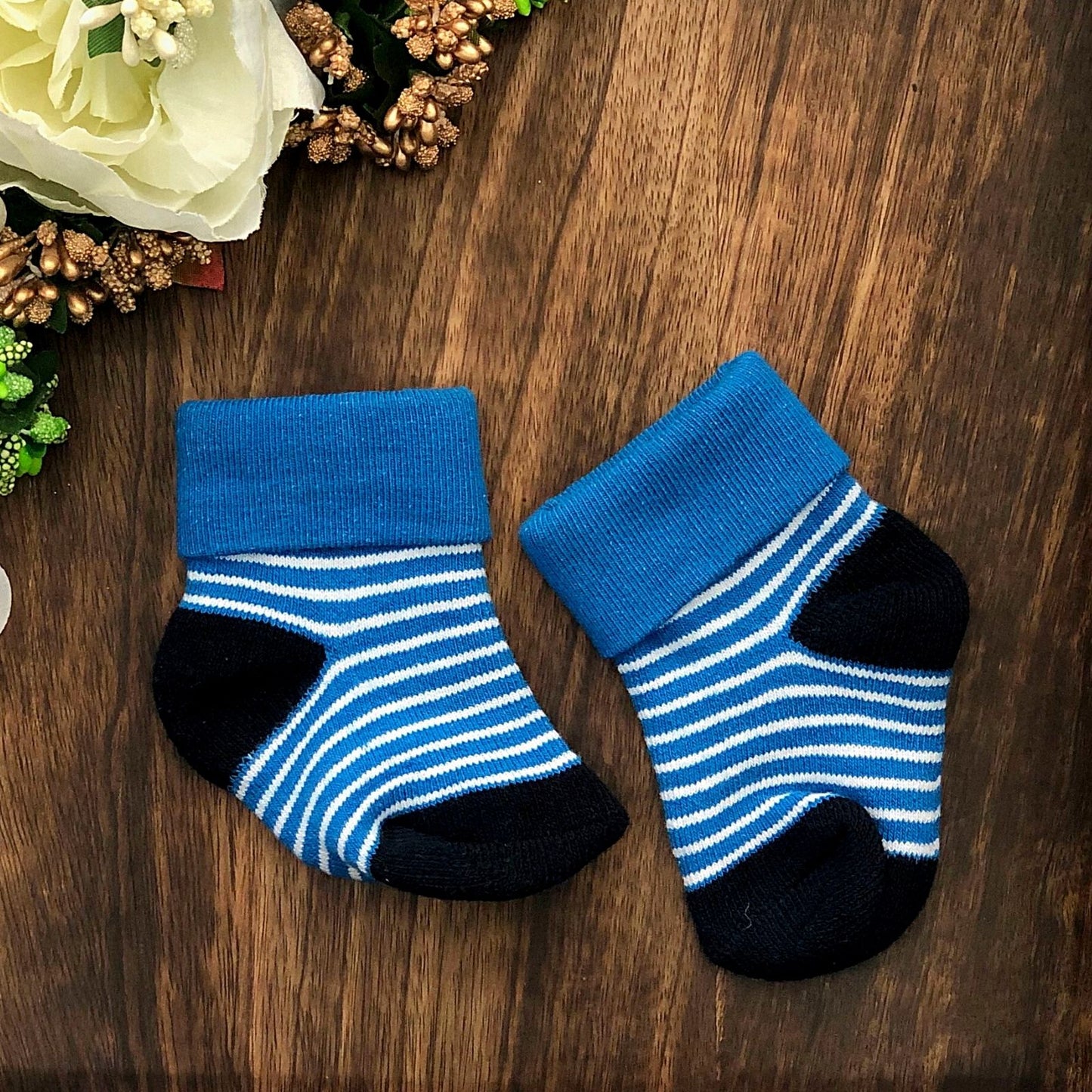 New Born Baby Cotton Terry Socks (Blue)