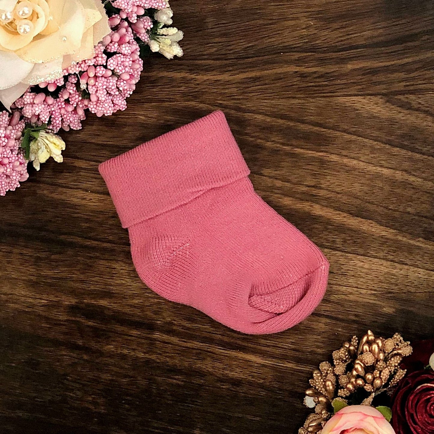 New Born Baby Cotton Terry Socks (Peach)