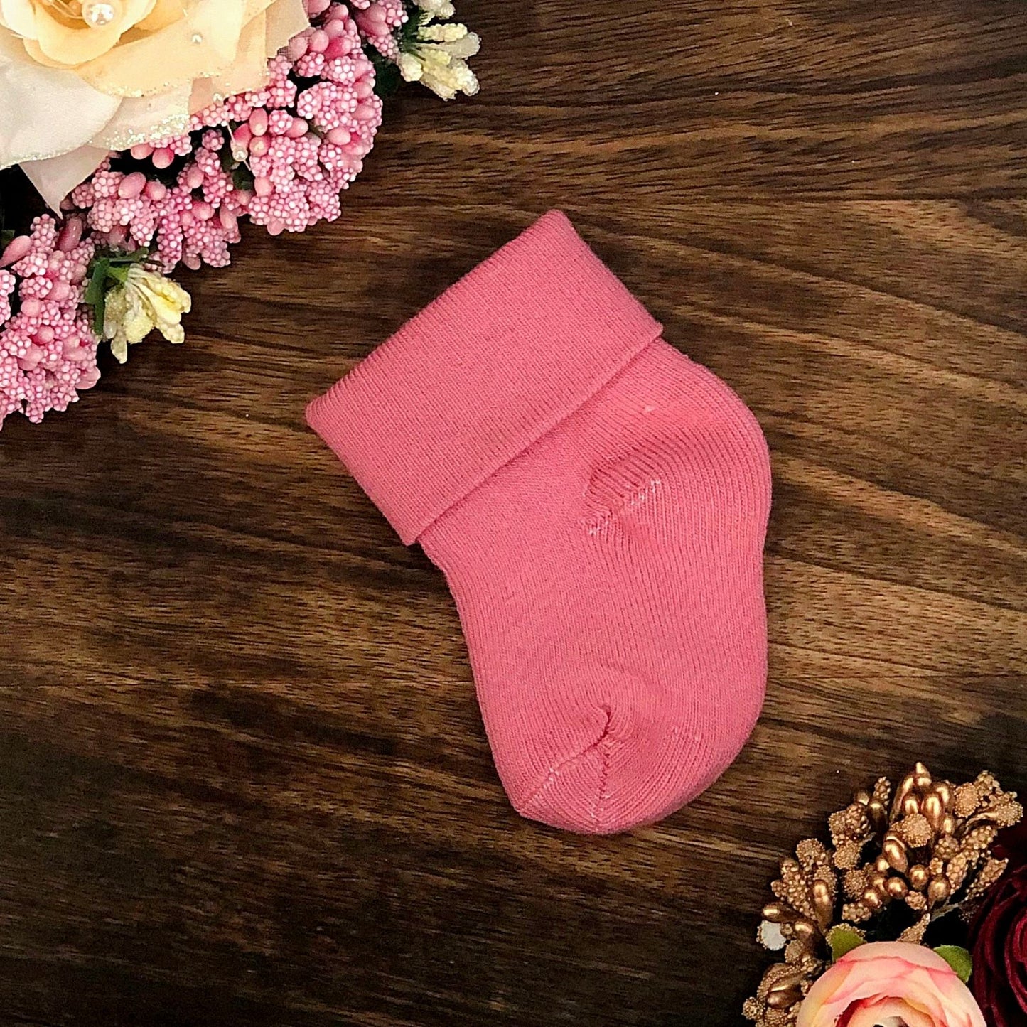 New Born Baby Cotton Terry Socks (Peach)