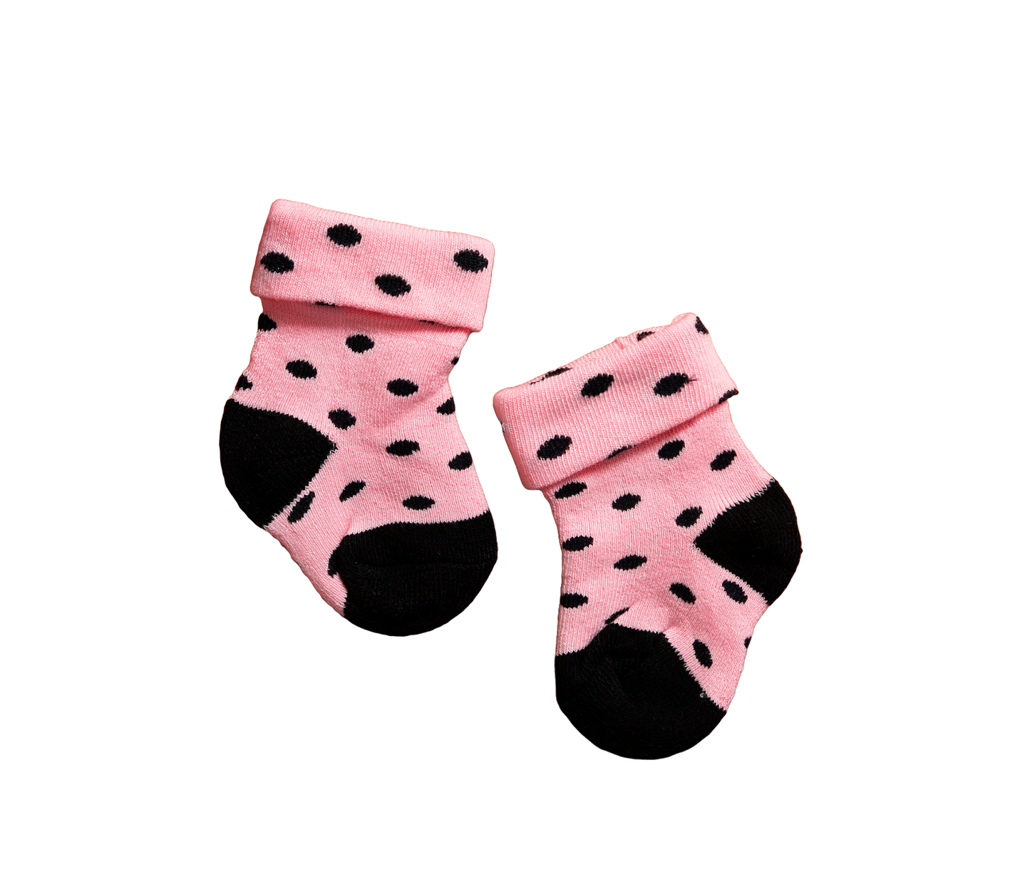 New Born Baby Polka Dots Cotton Socks (Dual Tone)