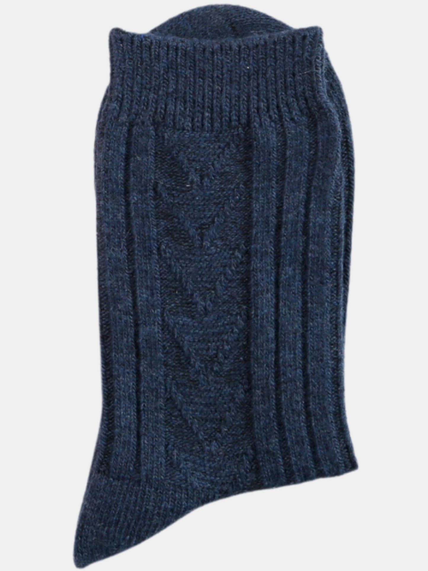 Crew Length Cozy Cable Knit Pattern Warm Socks for Women-Navy (Pack of 1)