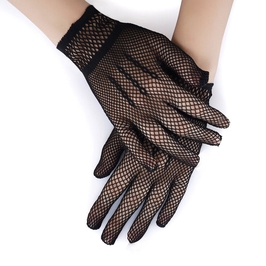 Net Pattern Hand Gloves- Small(Black)