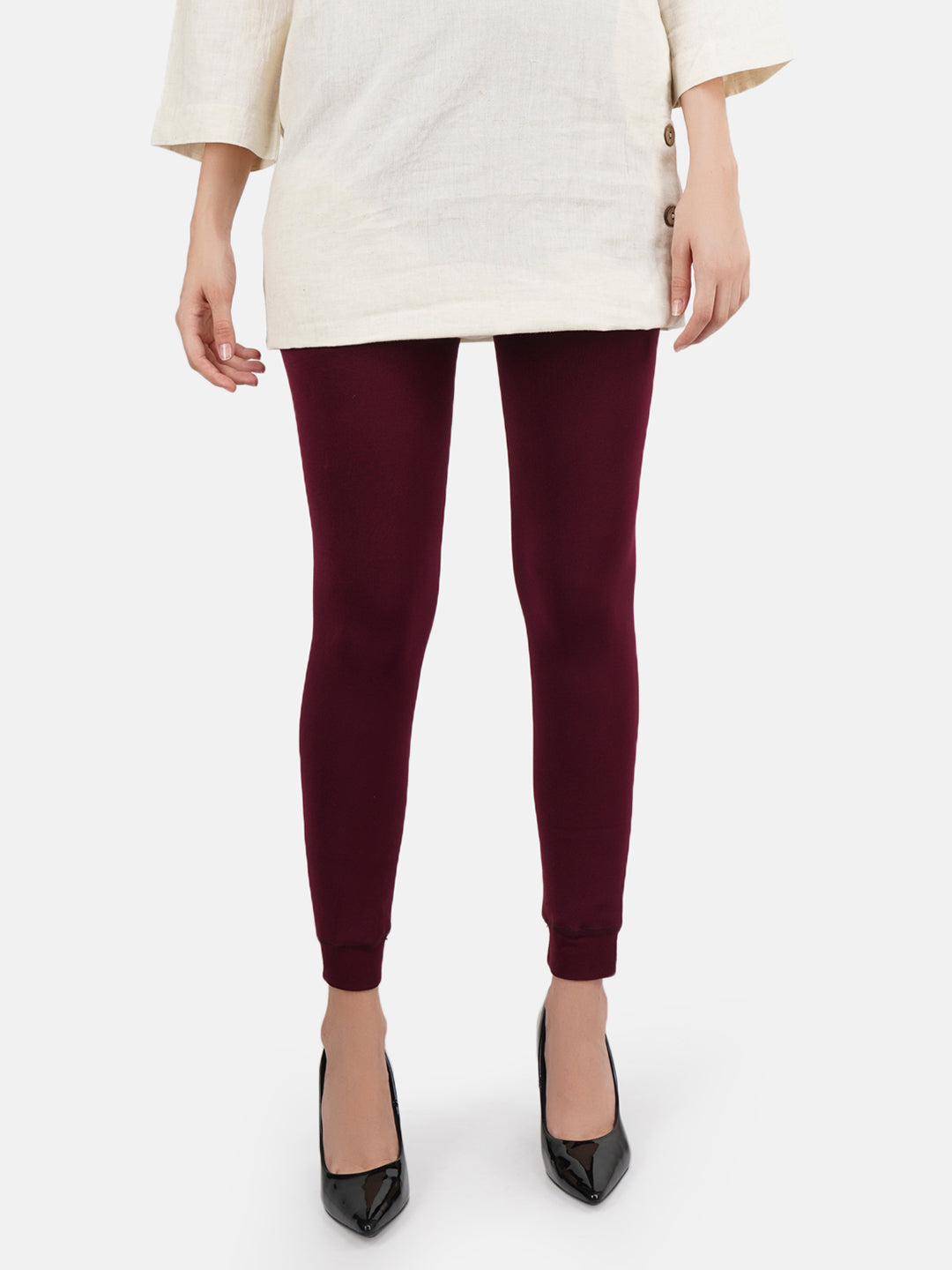 Burgundy Maroon Fur Tight