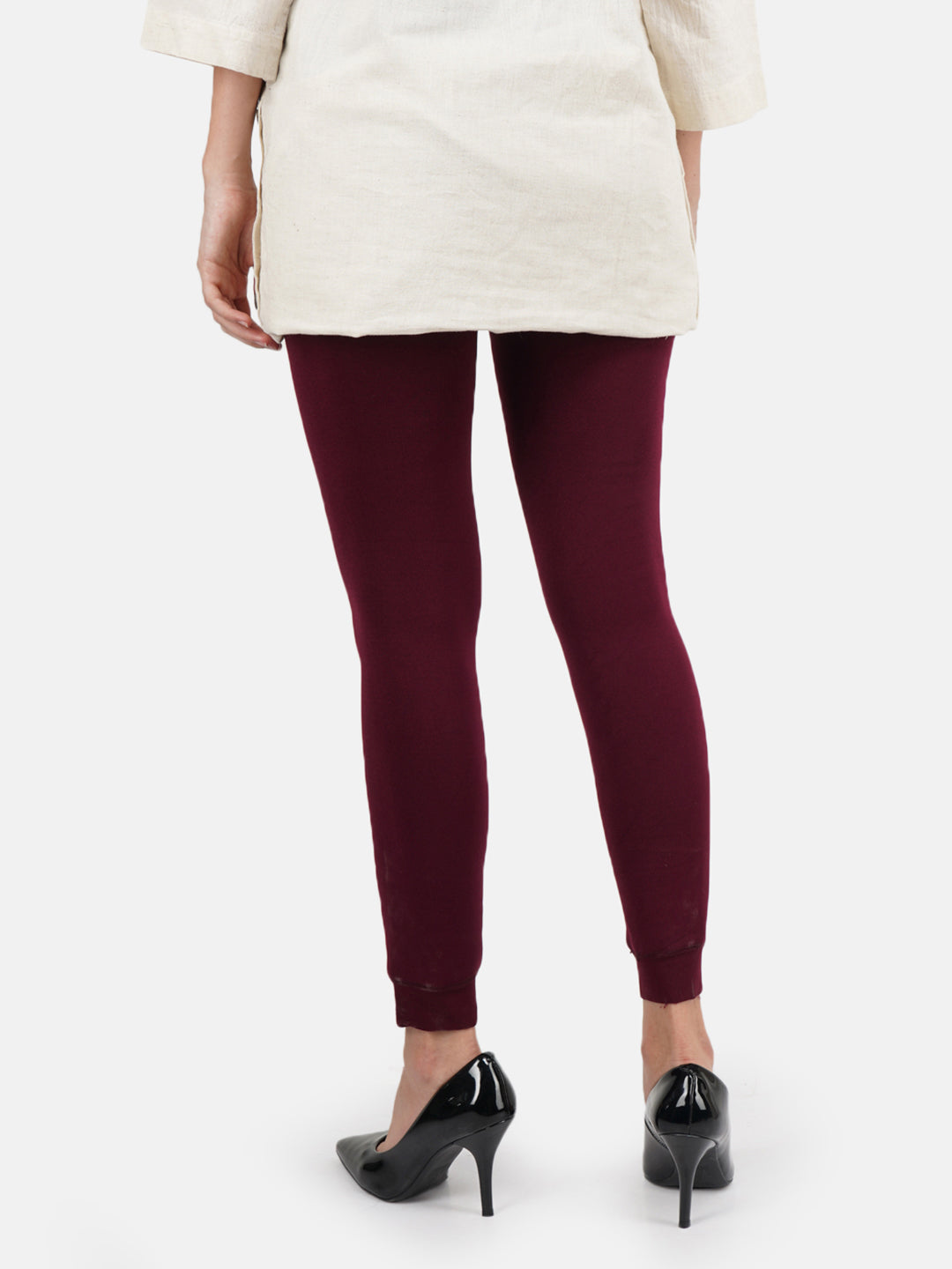 Burgundy Maroon Fur Tight