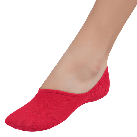 Cotton Hidden Loafer Socks - Red