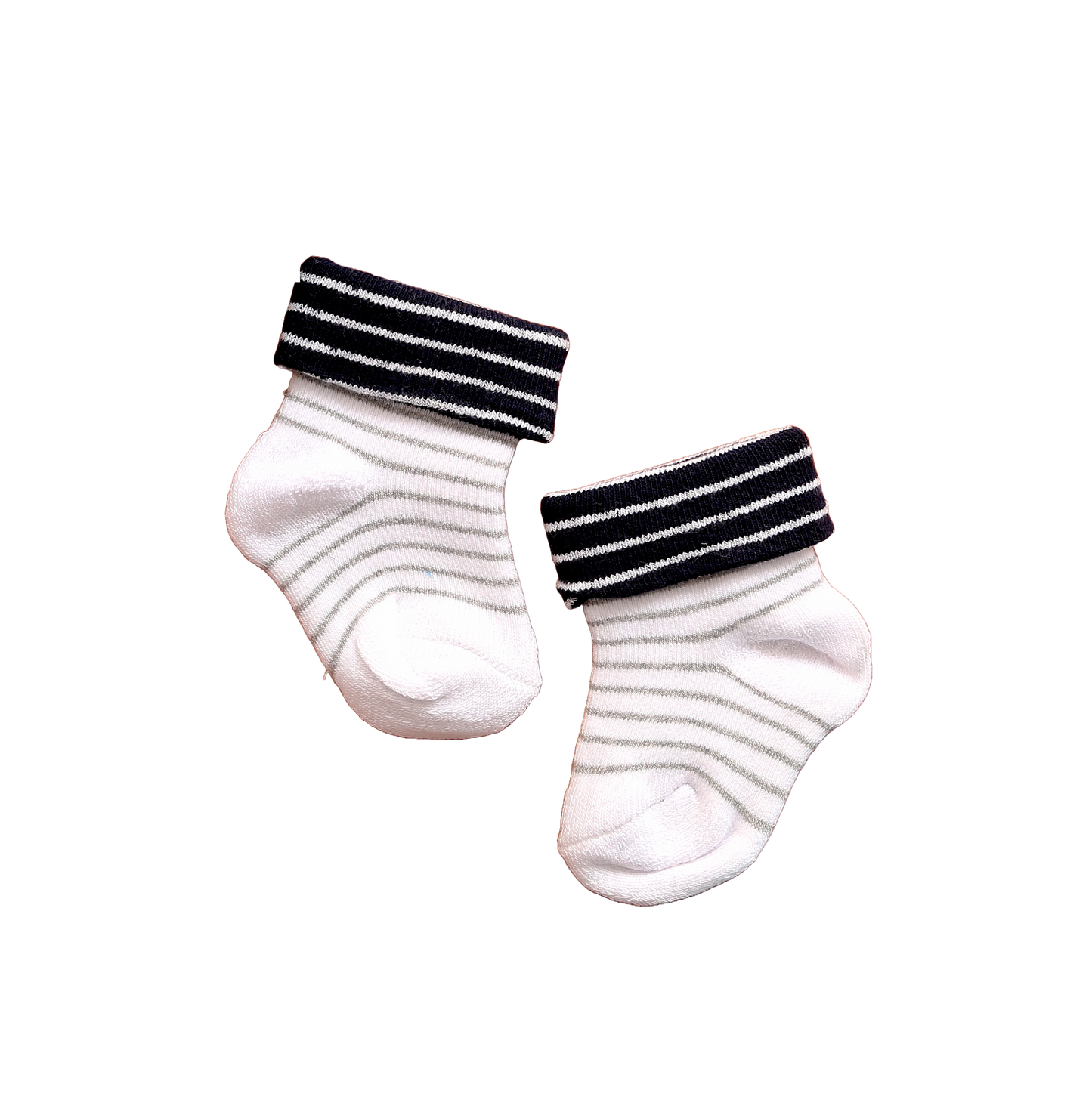 New Born Baby Stripes Cotton Socks (Dual Tone)