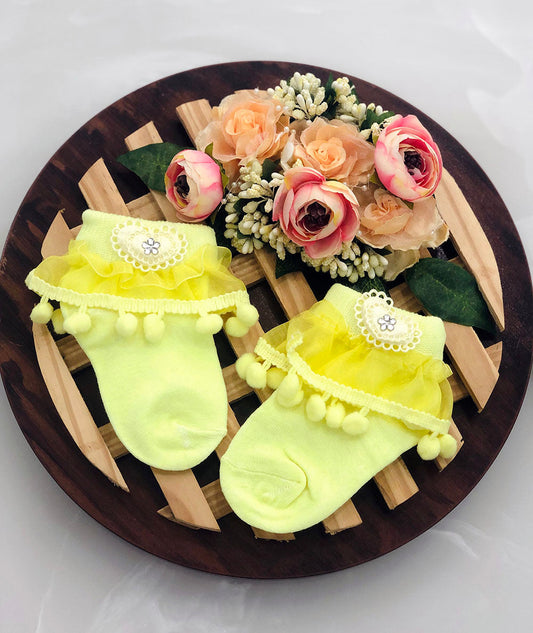 Frill Socks - Yellow(Pack of 3)