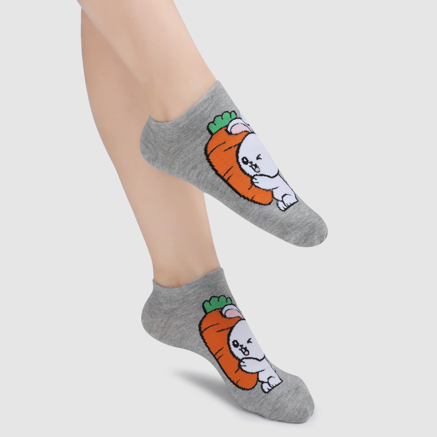 Honey Bunny Sneaker Socks-Light Grey