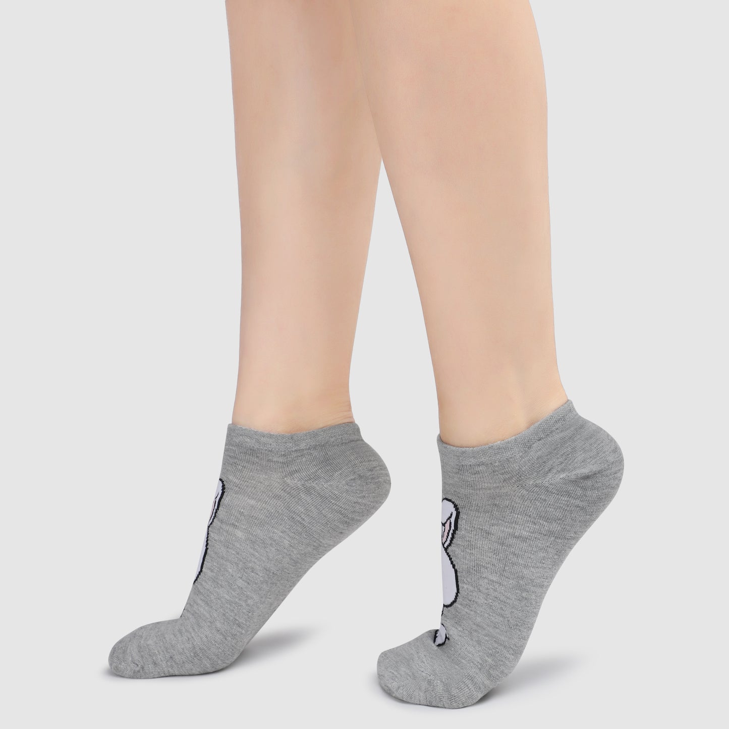 Honey Bunny Sneaker Socks-Light Grey