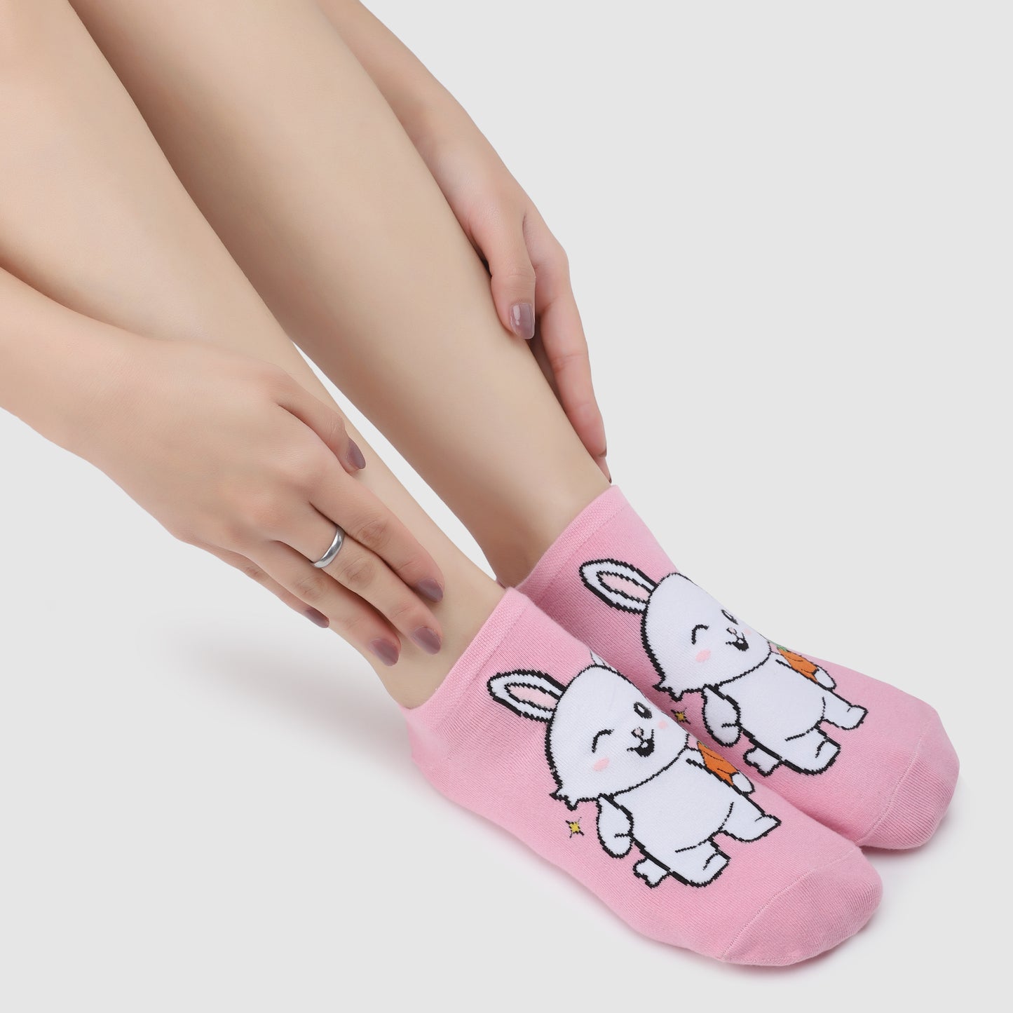 Honey Bunny Sneaker Socks-Baby Pink