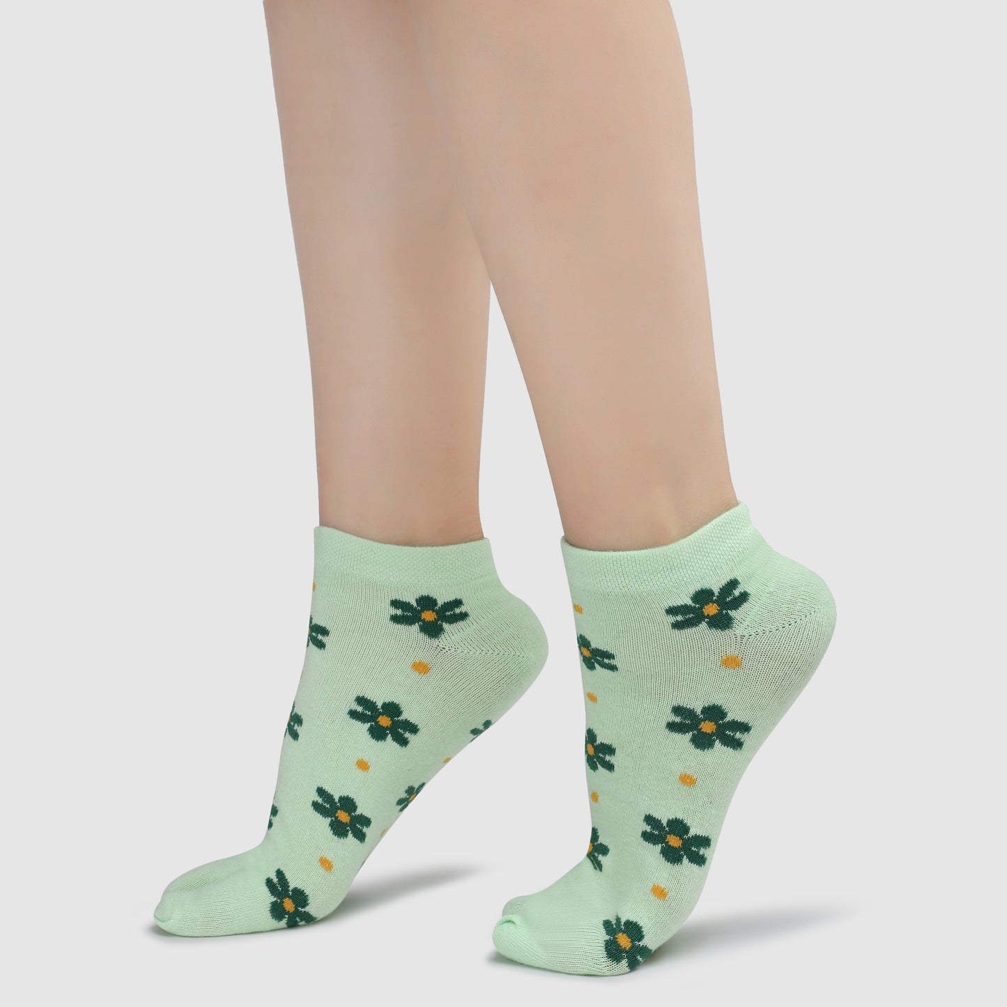 Sunflower Ankle Thumb Socks-Parrot Green