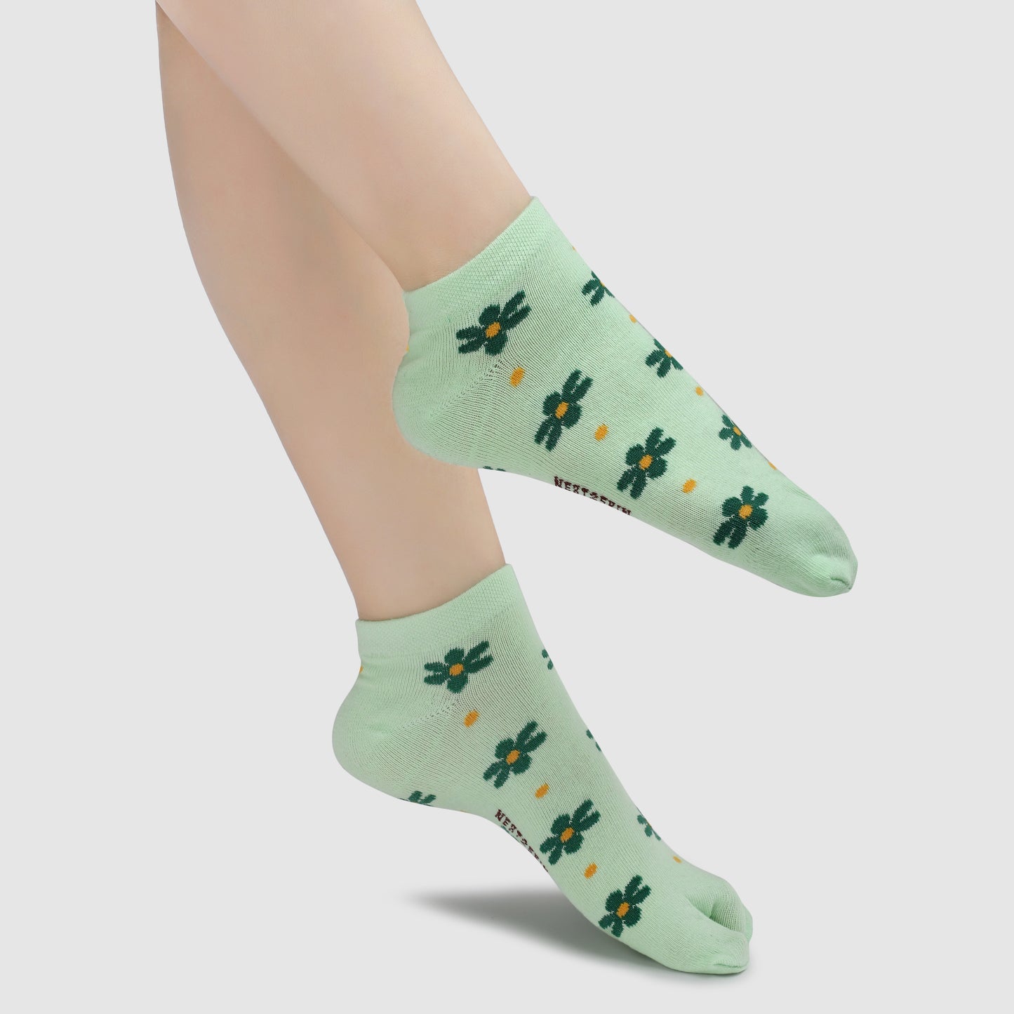Sunflower Ankle Thumb Socks-Parrot Green