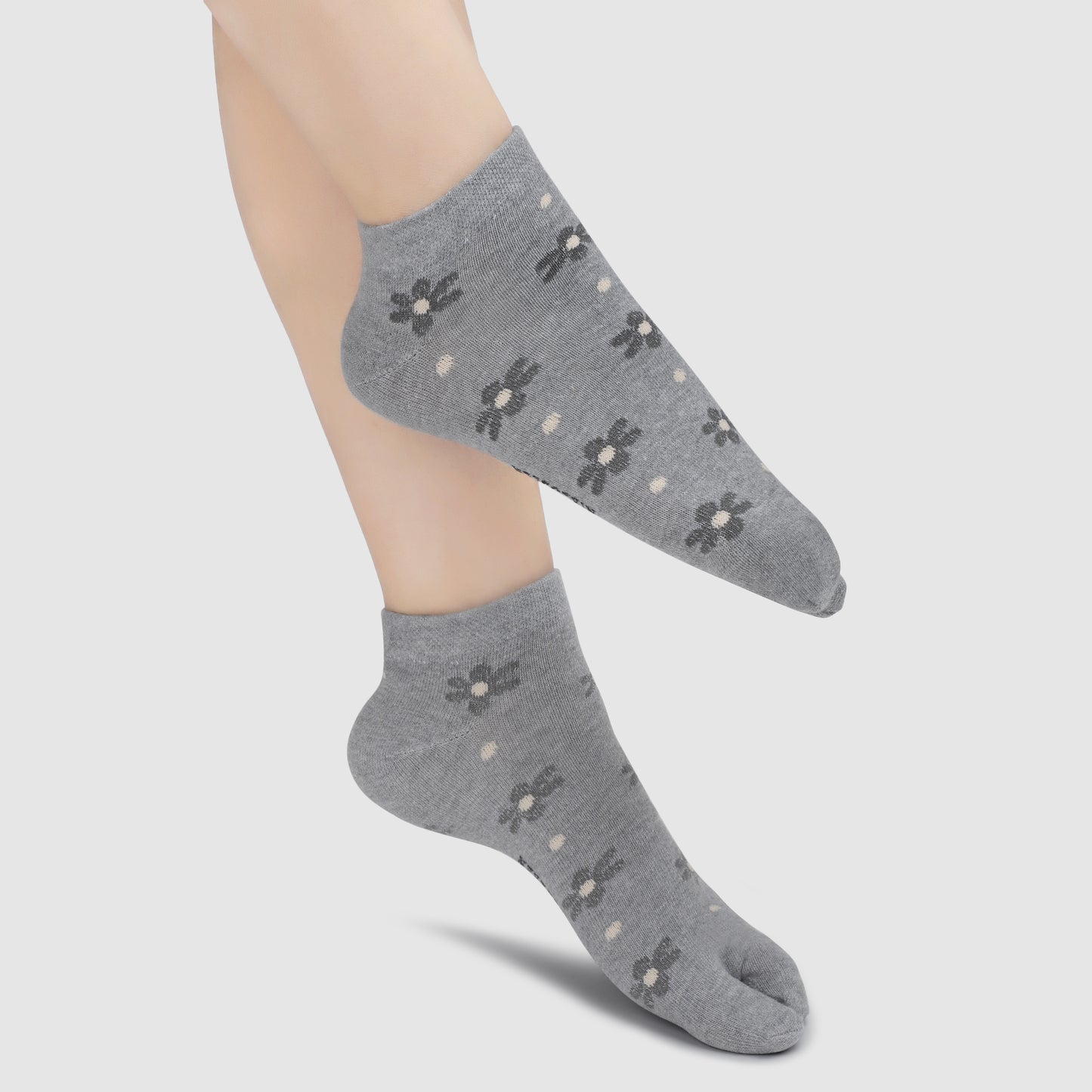 Sunflower Ankle Thumb Socks-Light Grey