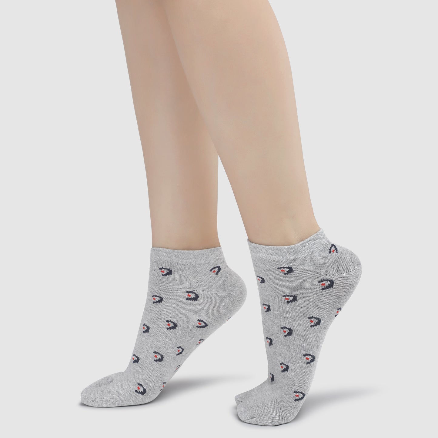 Comet Attack Ankle Thumb Socks-Light Grey