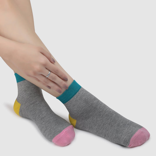 Eye Candy Ankle Socks-Light Grey