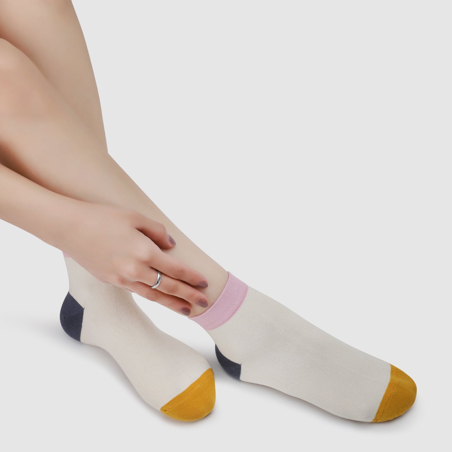 Eye Candy Ankle Socks-Cream