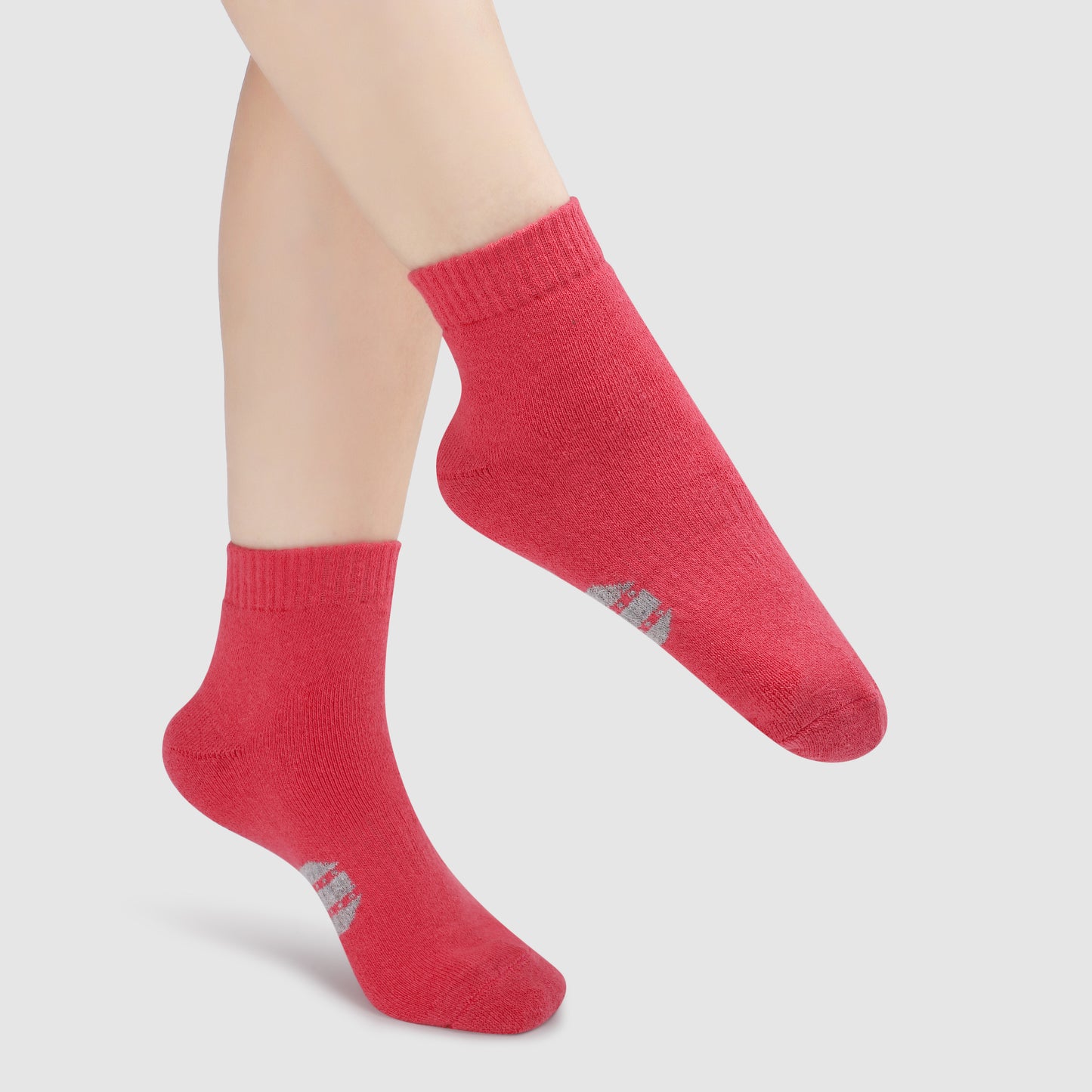 Striped Ankle Terry Socks-Pink