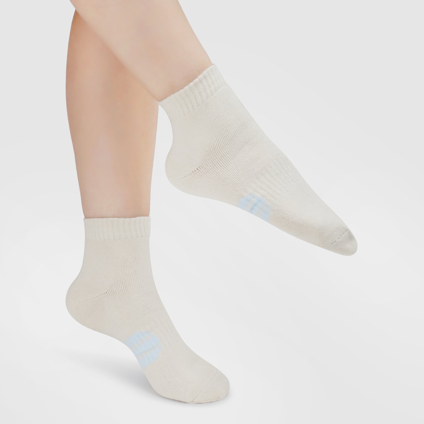Striped Ankle Terry Socks-Cream