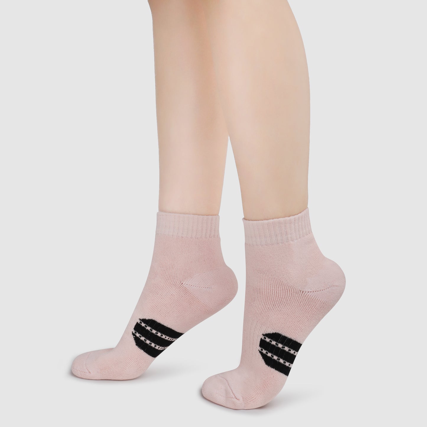 Striped Ankle Terry Socks-Skin